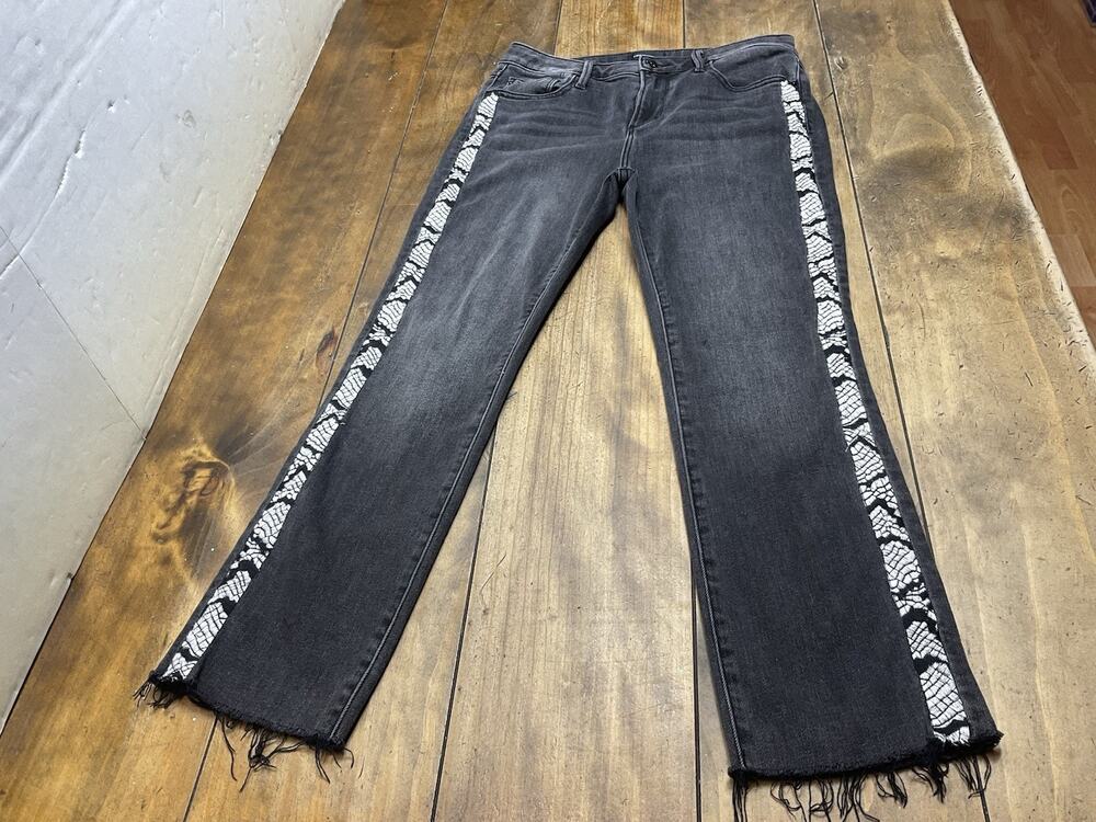 Driftwood Jeans Women 28 Black Skinny Stretch Denim Snakeskin Jackie